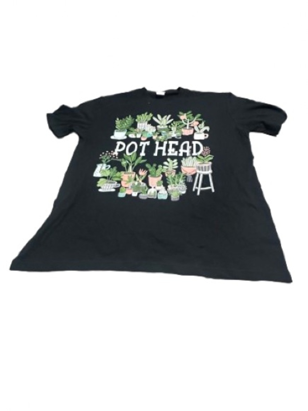 Black 'Pot Head' Plant Graphic Tee